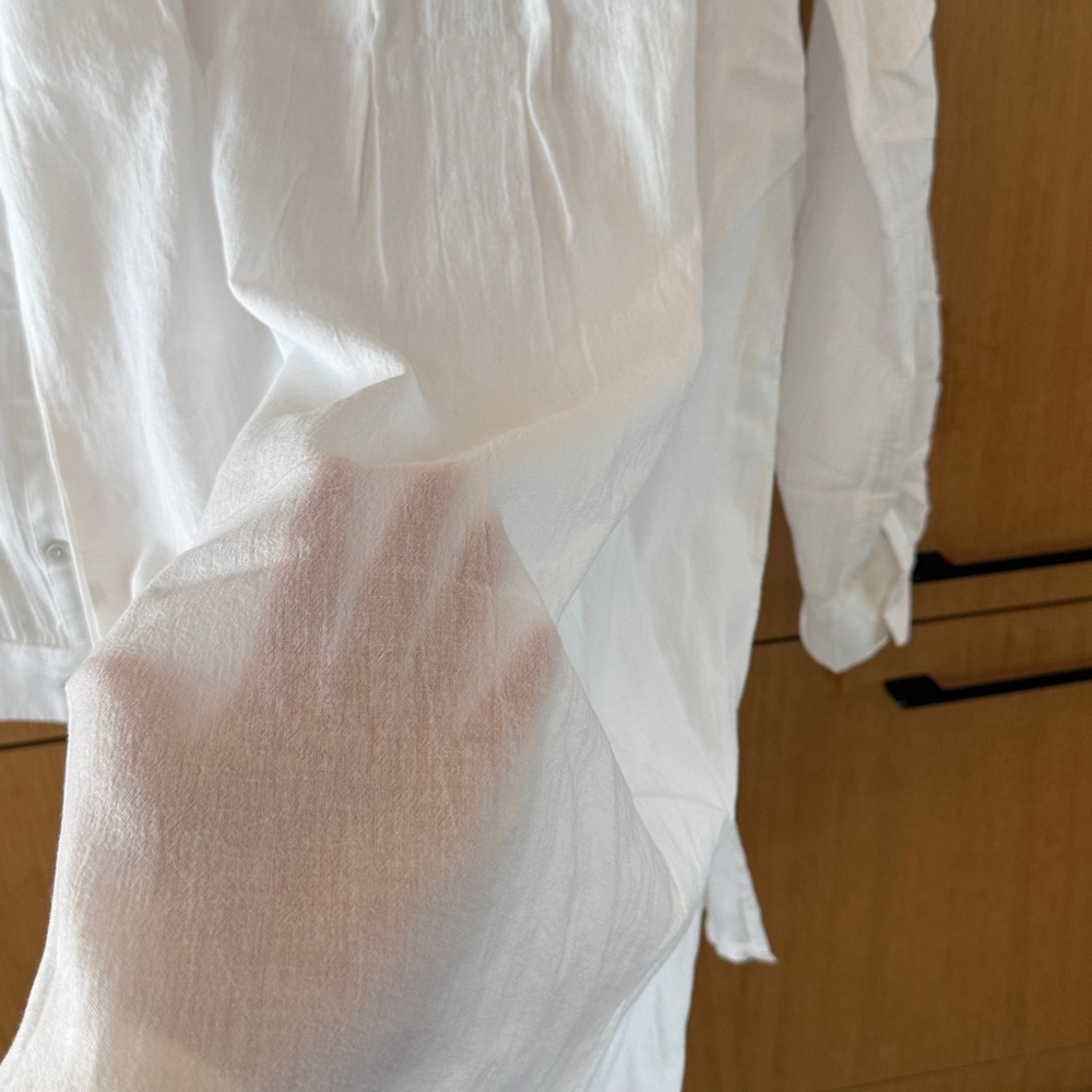 Lands' End White Button Down Longline Shirt Dress / Tunic Oversized Size Small - Picture 8 of 8